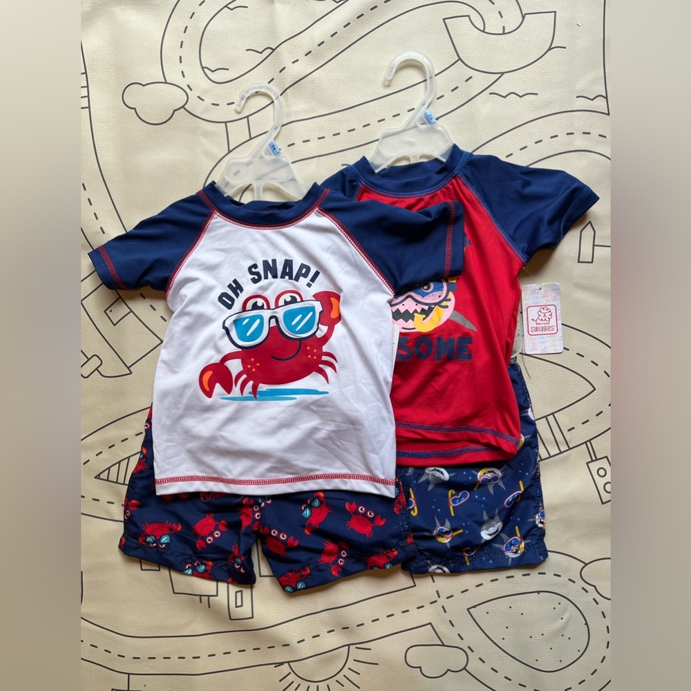 NWT Toddler Boy Ocean Themed Swimsets